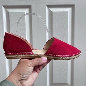 Macarena Iris Red Suede D'Orsay Espadrille Slip On Shoes Size 7.5
